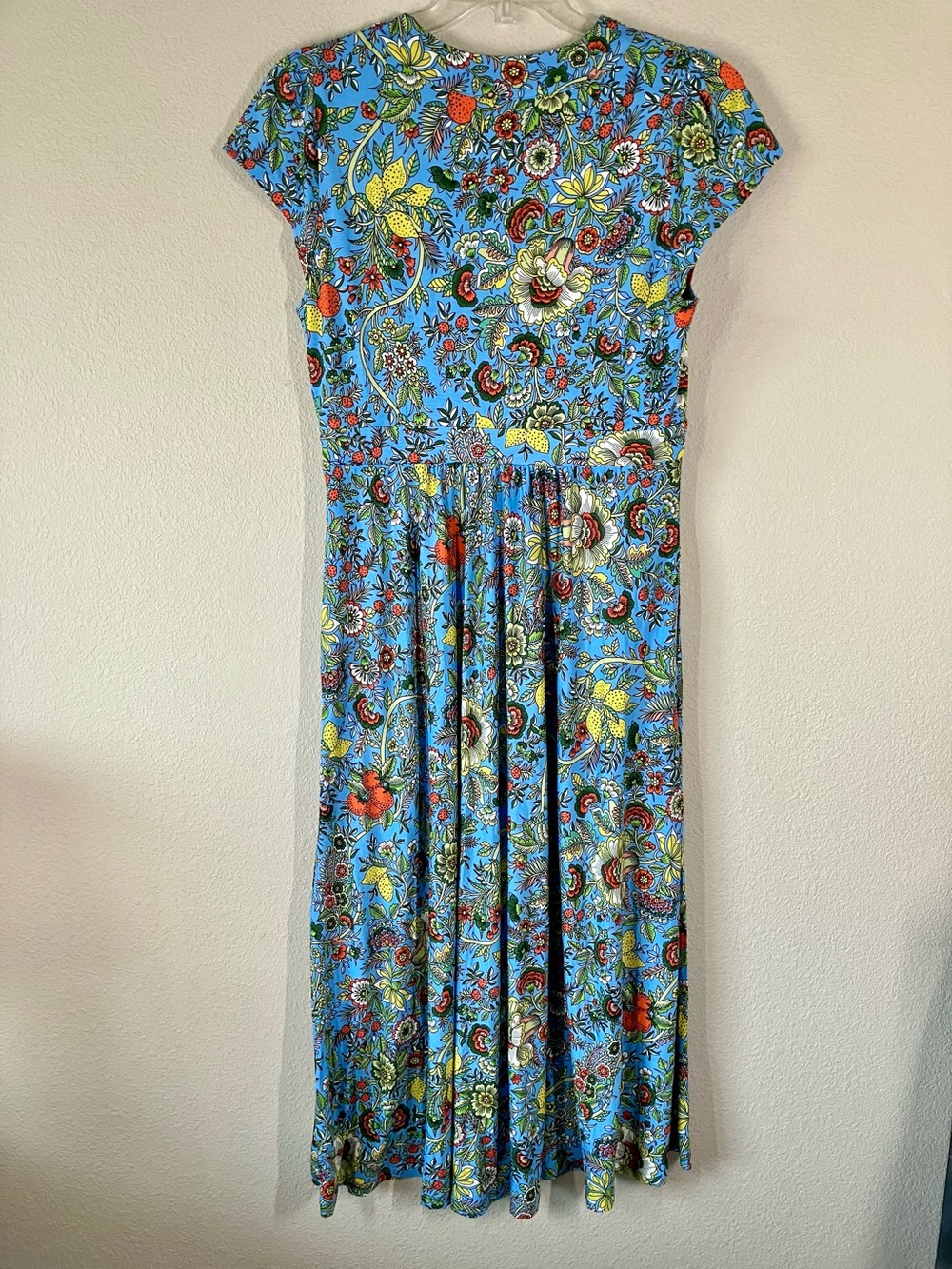 BODEN Fit & Flare Jersey Midi Dress 10 NEW Floral Fruit Euro Summer Vacation - Picture 13 of 15